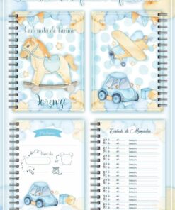 Caderneta de Vacina Brinquedos Aquarelado