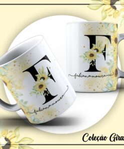 Caneca de Porcelana Floral 2023 - Girassol