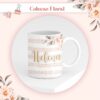 Caneca de Porcelana Floral 2023 - Floral Listrado