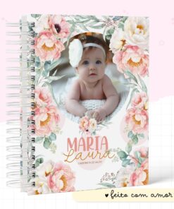 Caderneta de Vacina Floral Coral
