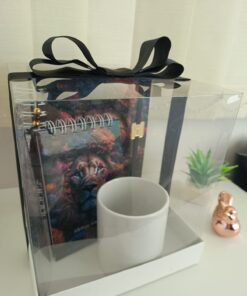 Combo Bíblia + bloquinho + caneca tradicional personalizada + caixa de acetato