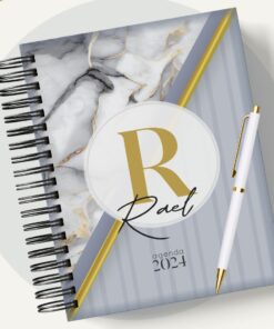 Agenda Mármore Cinza Masculina