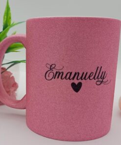 Caneca de Porcelana Com Glitter