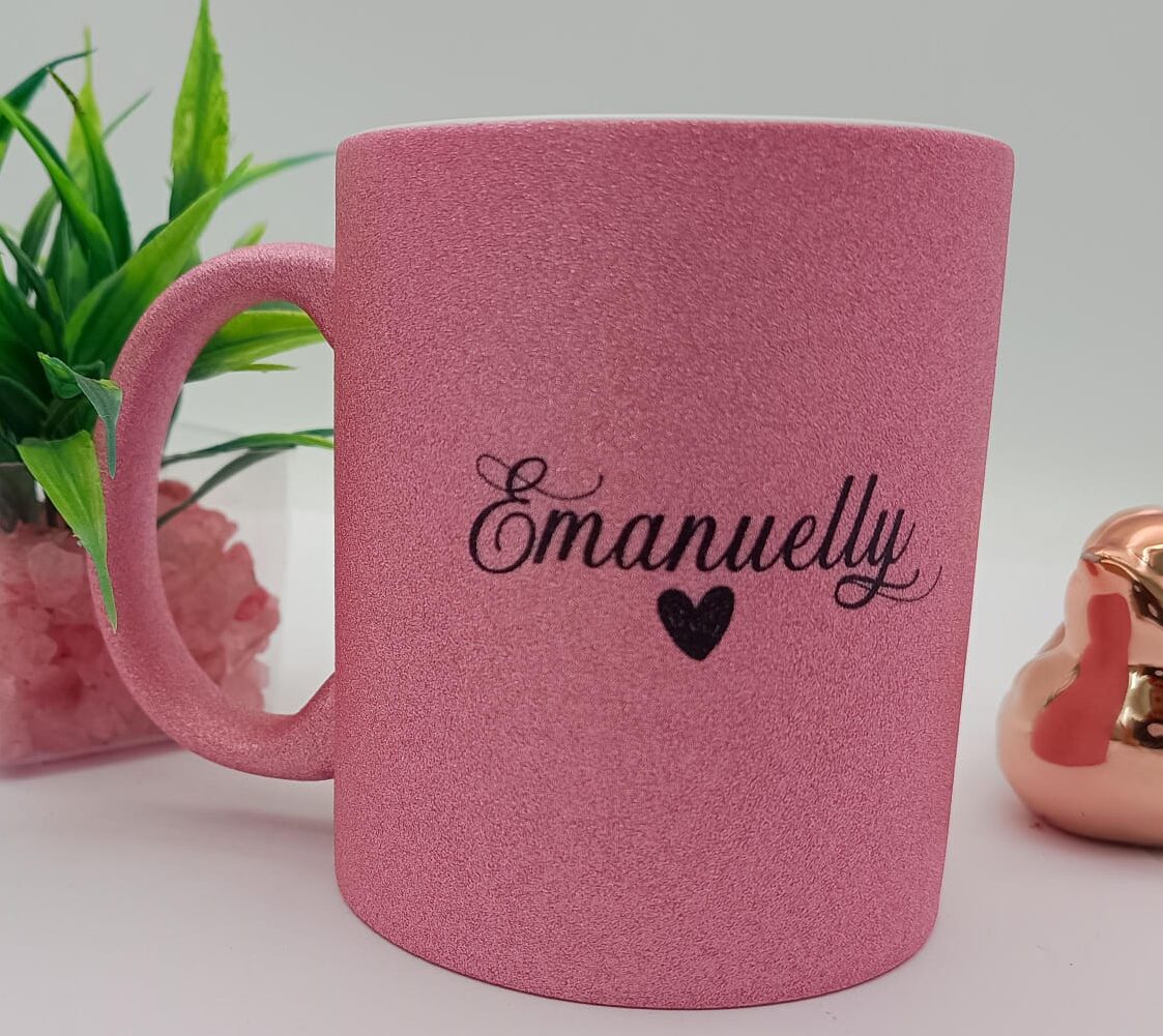 Caneca de Porcelana Com Glitter