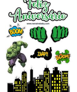 Arquivo Digital Topo de Bolo - Hulk