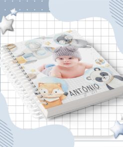 Caderneta de Vacinação - Astronauta Animais Aquarela