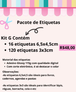Etiquetas Escolar - Kit G