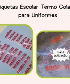 Etiquetas Escolar Termo Colante para Uniformes