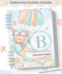 Caderneta de Saúde -Ursinho Aviador Menino