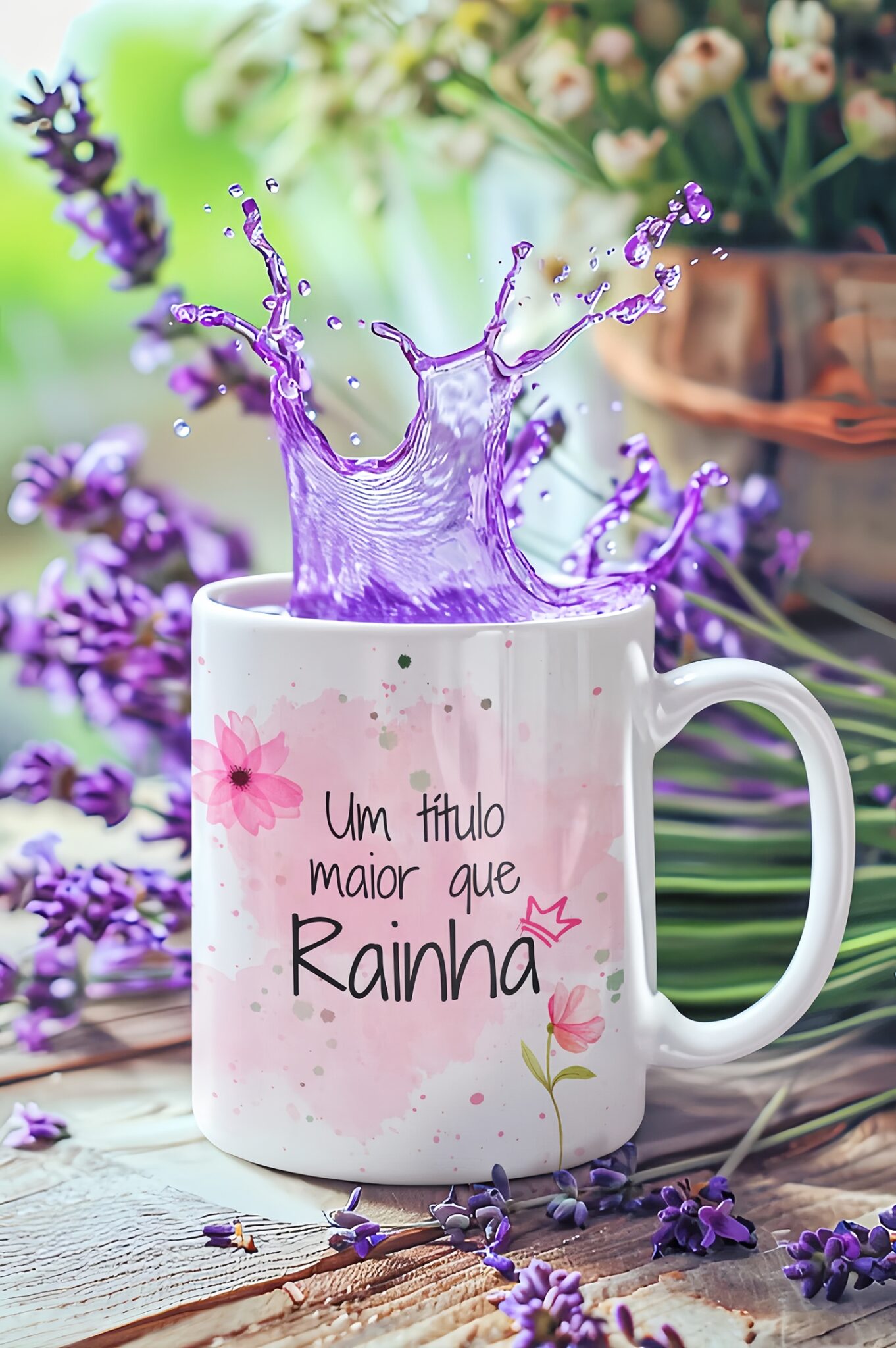 Caneca de Porcelana - Mães - Leoa Rosa