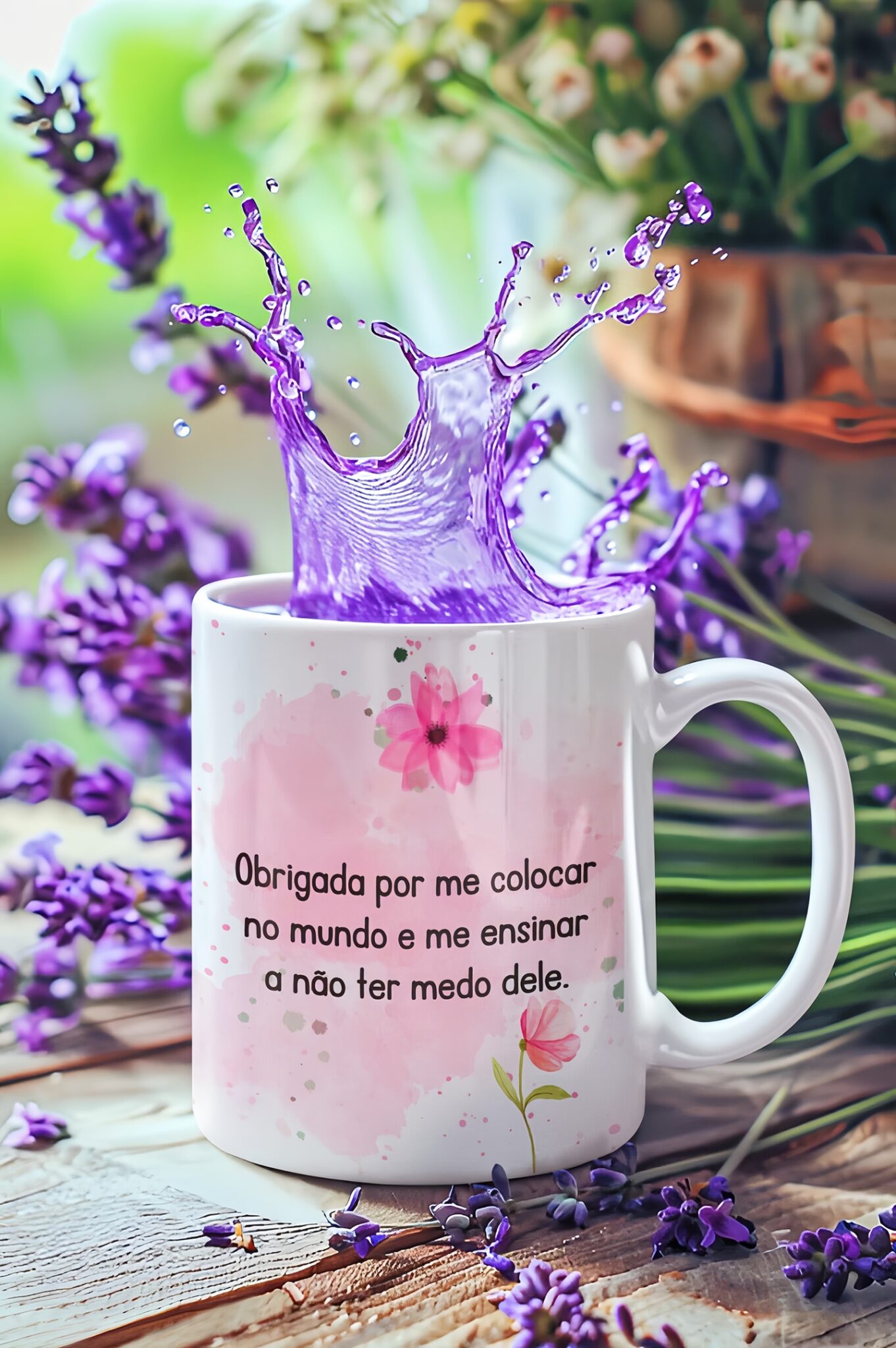 Caneca de Porcelana - Mães - Leoa Rosa