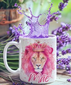 Caneca de Porcelana - Mães - Leoa Rosa