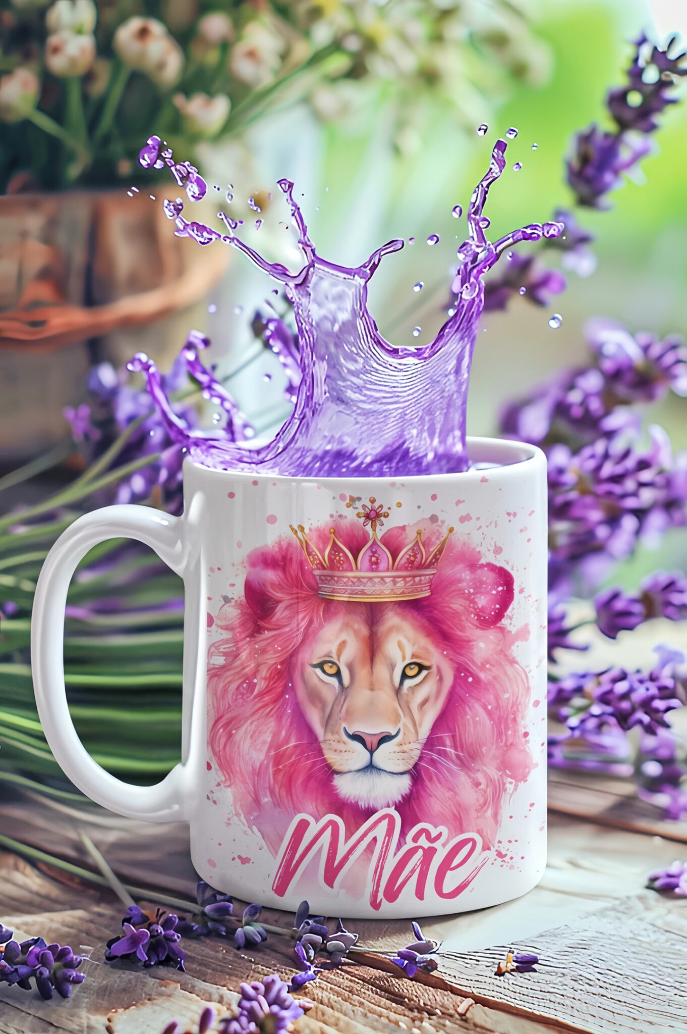 Caneca de Porcelana - Mães - Leoa Rosa
