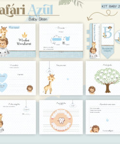 Livro do Bebê - Sáfari Azul Menino