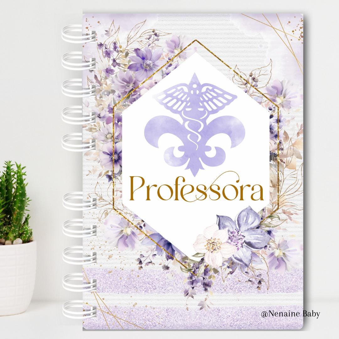 Agenda Profissões - Professora Floral Lilás