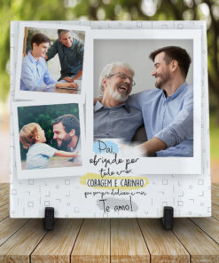 Azulejo Personalizado dia dos Pais - Coragem e Carinho