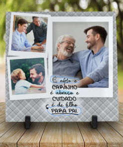Azulejo Personalizado dia dos Pais - É afeto e carinho, é abraço e cuidado