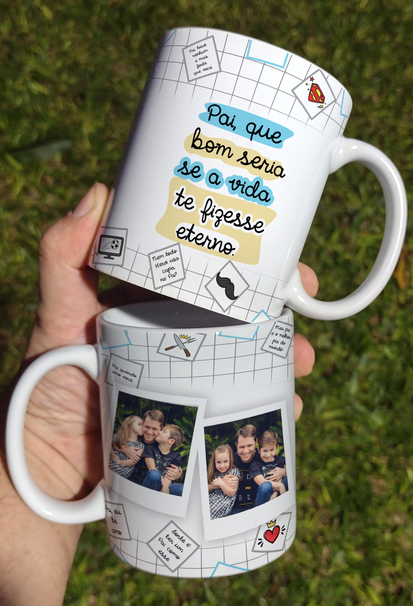 Caneca de Porcelana Pais - Pai Que Bom Seria Se a Vida Te Fizesse Eterno