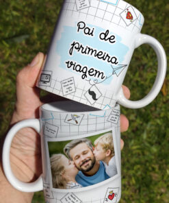 Caneca de Porcelana Pais - Pai de Primeira Viagem