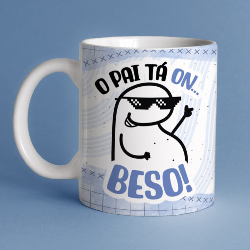 Caneca de Porcelana Pais - O Pai Tá On...Beso