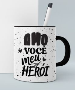 Alternative view of Caneca de Porcelana Pais Minimalistas