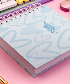 Agenda 2025 - Azul com corações