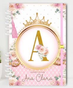 Caderneta de Saúde Alfabeto Realeza Rosa