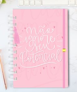 Planner A5 com Divisórias - Não ignore seu potencial capa rosa