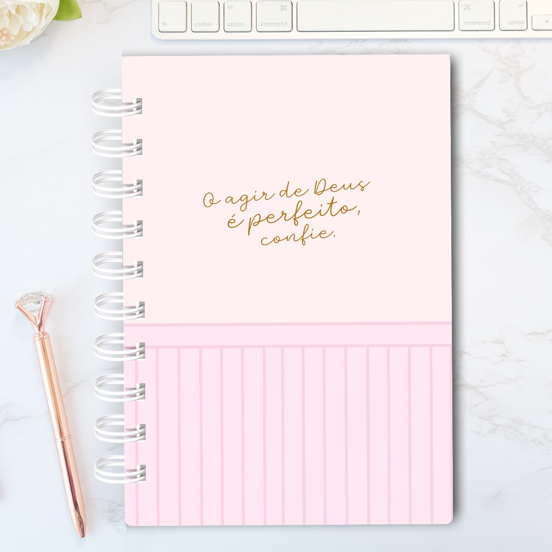Planner A5 com Divisórias - O agir de Deus é lindo, confie!