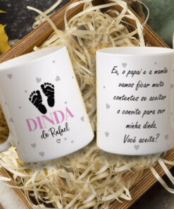Caneca Tradicional - DINDA EU,O PAPAI E A MAMÃE VAMOS FICAR MUITO CONTENTES SE ACEITAR O CONVITE