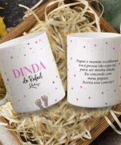 Caneca Tradicional -DINDO PAPAI E MAMÃE ESCOLHERAM VOCÊ