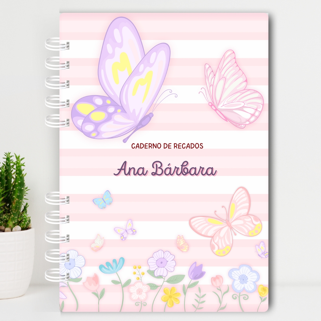 Volta às Aulas - Caderno de Recados - Borboletas