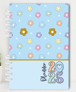 Planner UAU 2025 - Azul com Florzinhas