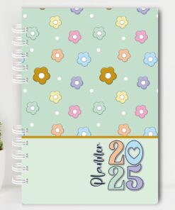 Planner UAU 2025 - Verde com Florzinhas