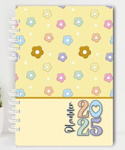 Planner UAU 2025 - Amarelo com Florzinhas