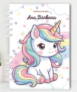Volta às Aulas - Caderno de Recados - Unicórnio Cute