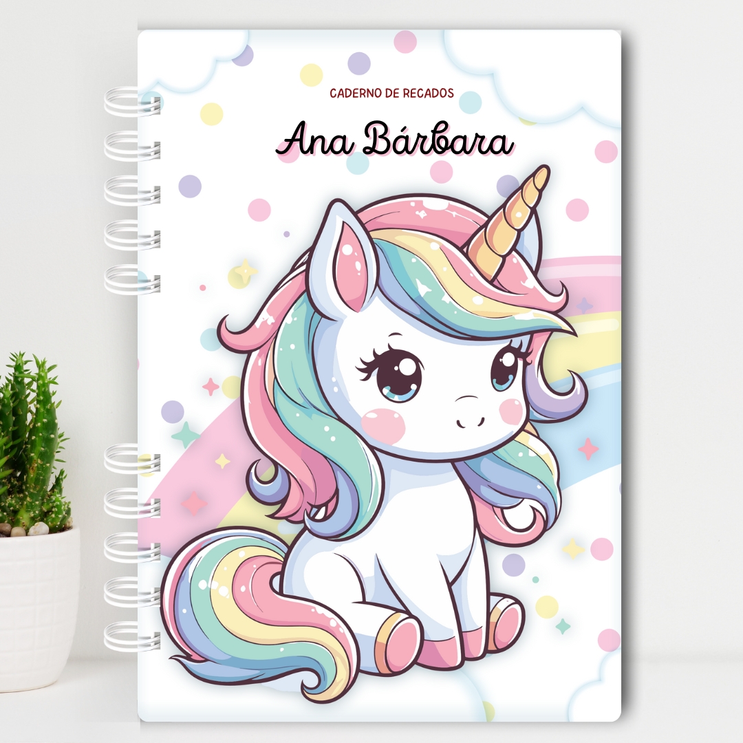 Volta às Aulas - Caderno de Recados - Unicórnio Cute