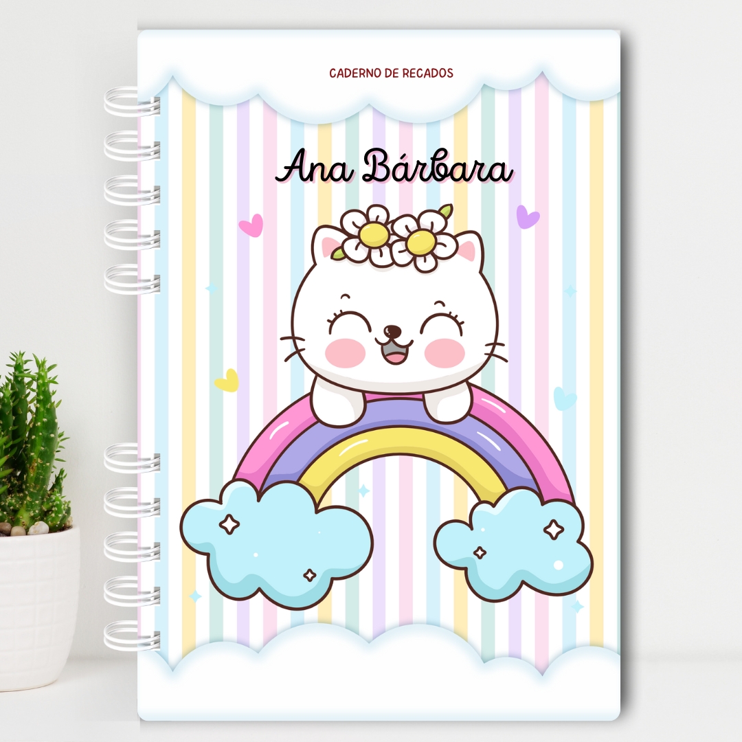 Volta às Aulas - Caderno de Recados - Gatinho Cute