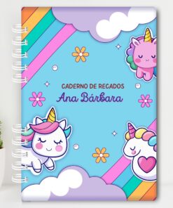 Volta às Aulas - Caderno de Recados - Unicórnio Alegre