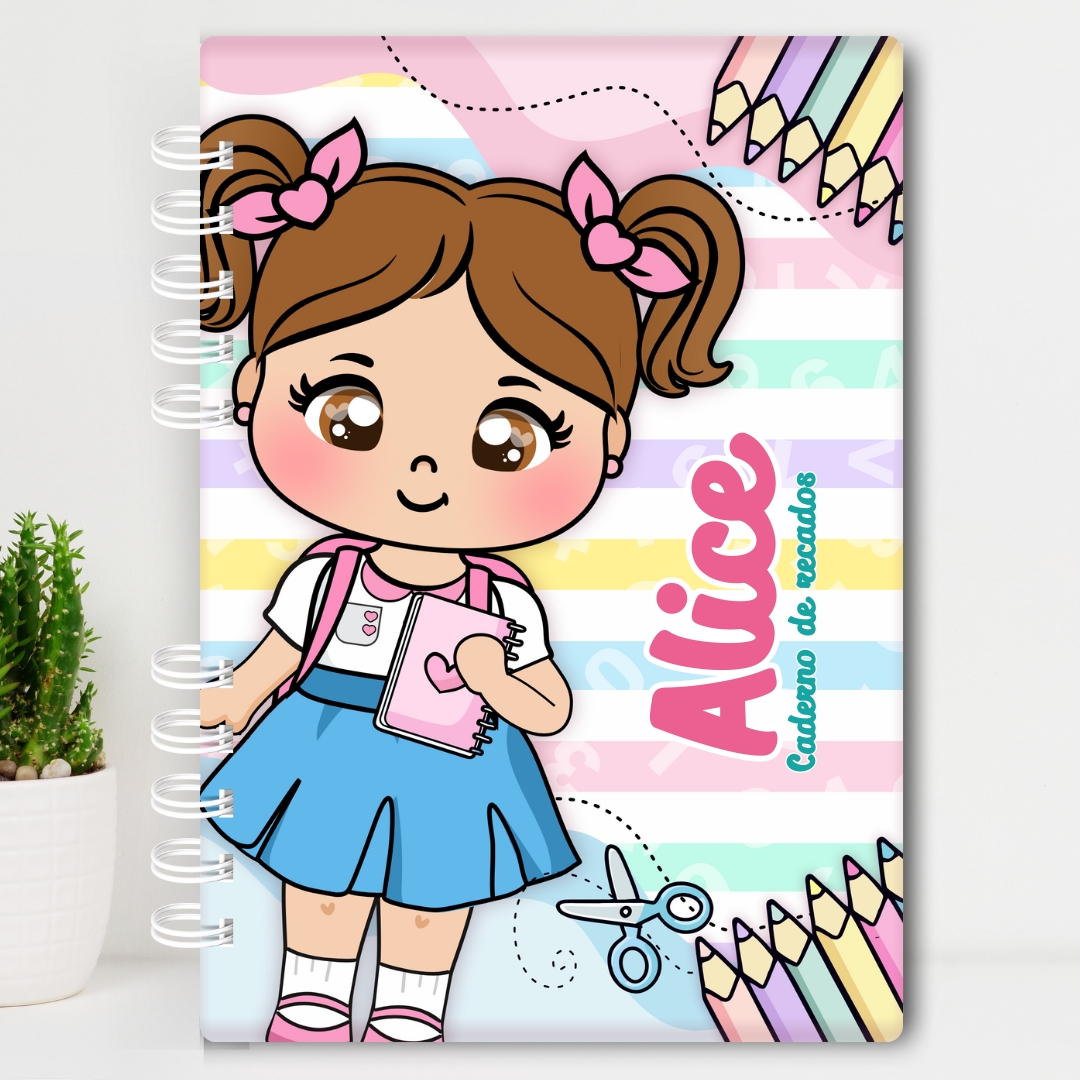 Volta às Aulas - Caderno de Recados - Aluninha