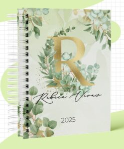 Agenda Alfabeto Floral Verde