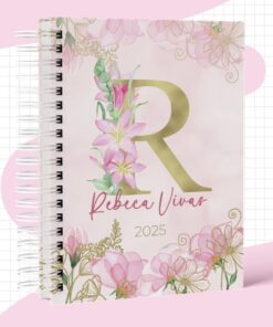Agenda Alfabeto Floral Rosa