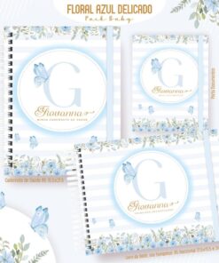 Kit Maternidade - Floral Azul Delicado