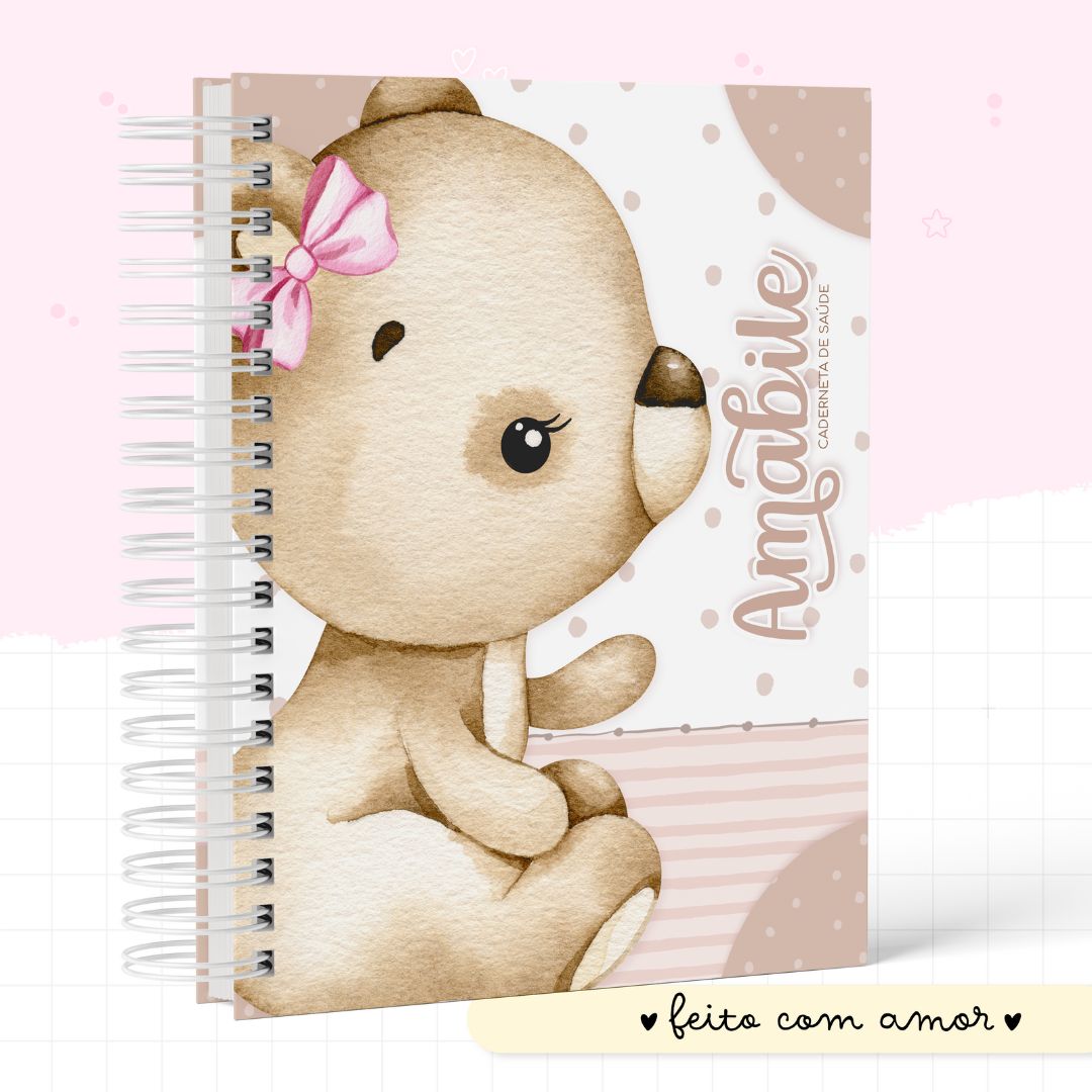 Caderneta de Saúde Ursinha Cute poá