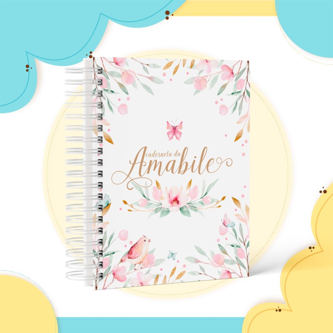Caderneta de Saúde Floral delicado 2