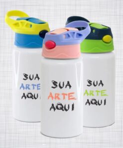 Garrafinha Kids Alumínio com bico de silicone capacidade 350ml Personalizada TÉRMICA