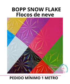 BOPP HOLOGRÁFICO SNOW FLAKE - FLOCO DE NEVES - 1M