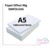 Papel Offset 90g - A5 (14,8x21cm) - Pacote 500 folhas