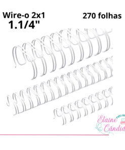 Wire-o para Encadernação 2x1 A4 Branco 1.1/4’’ para 270 Folhas