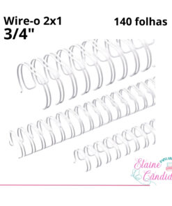 Wire-o para Encadernação 2x1 A4 Branco 3/4’’ para140 Folhas